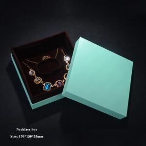 China Custom Packaging Cardboard Jewelry Boxes For Necklaces Shoulder Type With Velvet Lining on sale