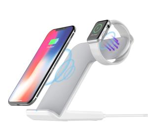 China Travel 2 In 1 Fast Standing Wireless Charger For Apple Watch / Ipad Tablets wholesale