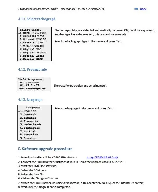 Digital Truck Tachometer Programmer CD400 Distance Reading Clear DTC and Matched Wire