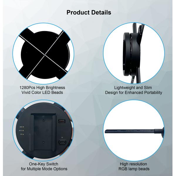 80cm 3D Hologram Projector Fan Wifi Advertising Display Logo Light APP or PC or Remote Control Holographic 3d Fan Projector