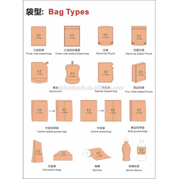 Food grade whey protein powder pouch bag with custom design logo