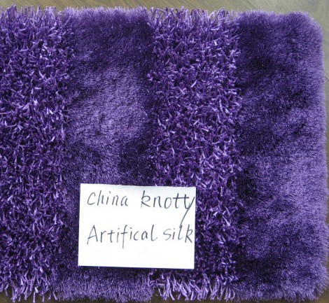 Polyester mixed Malai Dori with Polyester Silk Line Design Good Quality Shaggy Carpet