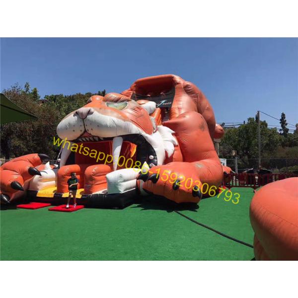 China giant tiger bouncy castle slide wholesale