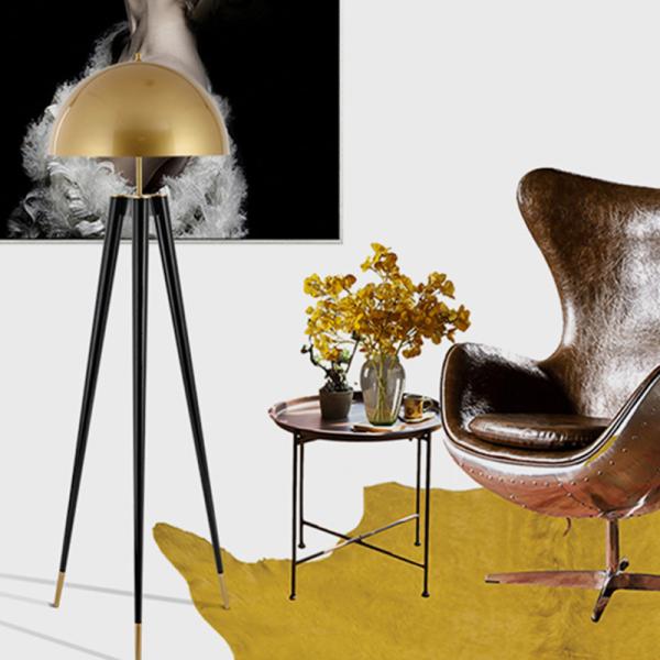 Designer Creative office LED floor lamp simple metal villa living room replica lamp designer tripod lighting(WH-MFL-44)