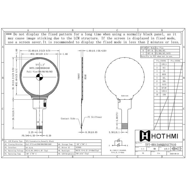 1.28 inch TFT LCD round display | 240x240 Round IPS Display