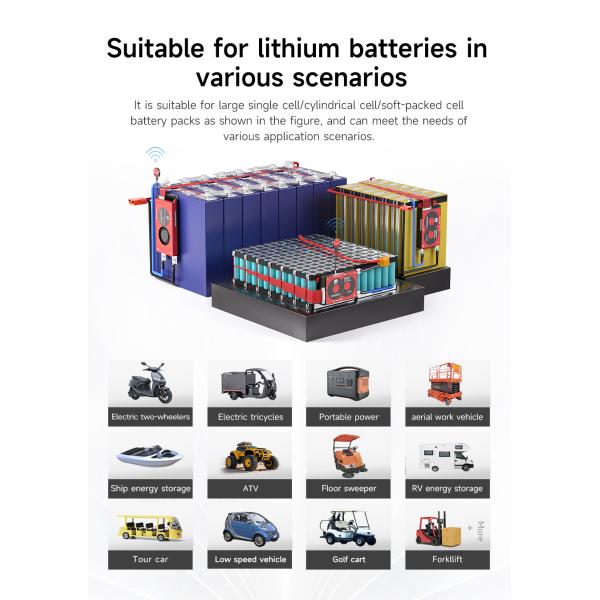Daly Smart BMS H Type Li-Ion LifePO4 4S 12V 16S 48V For Electric Bike Car 3S-16S 40A 60A Lithium Battery Management Syst