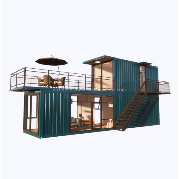 Supermarket Shipping Ready Made Prefab Projects Container Coffee Shop with Log Design