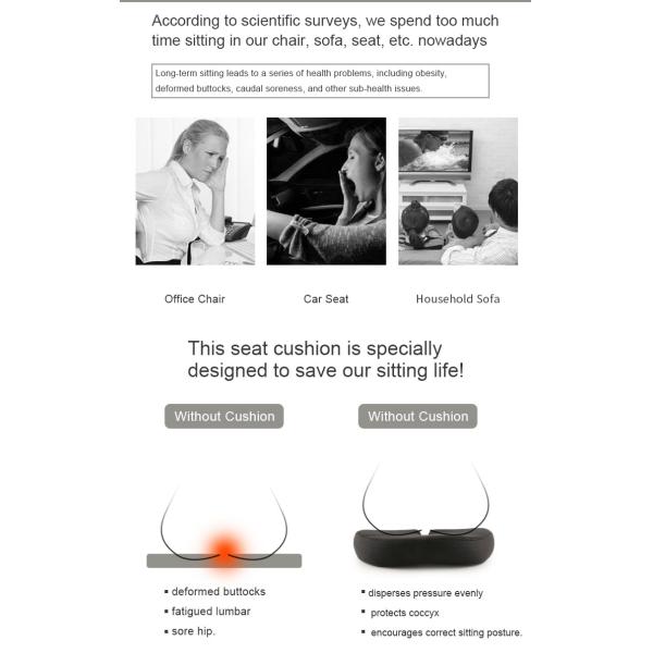 Ergonomic Folding Car Seat Back Support Perfect Posture Hemorrhoid Car Driver Seat