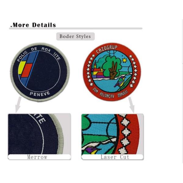 Handmade Custom Shape Merrowed Edge Woven Patches Heat Seal Backing