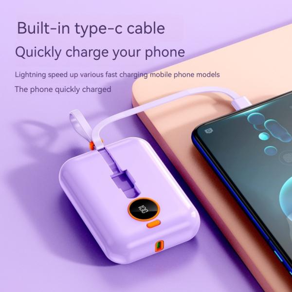 Type C Output Interface Portable 10000mAh Power Bank for Outdoor Charging and Devices