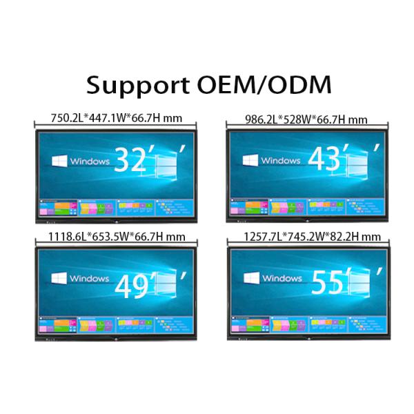 65 Inch Multi Touch Smart Board Interactive Whiteboard 3840*2160