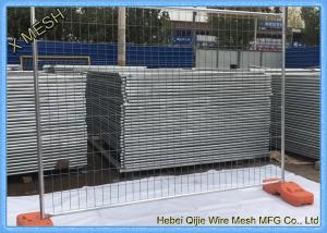 China Heavy Duty Galvanized Temporary Netting Fence With Concrete Block Base on sale