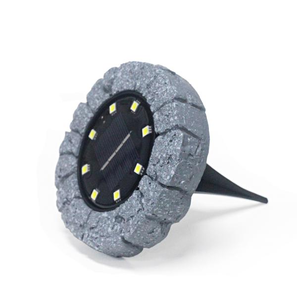 Waterproof LED Solar Powered Garden Ground Lights Simulated Marble Stone Appearance