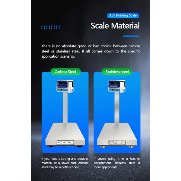 A8SP 60cm*80cm All Stainless Steel Square Pole Printing Industrial Platform Scale