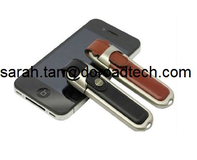 Factory Wholesale Real Capacity Leather USB Drives, USB 2.0 or USB3.0 Leather USB Sticks