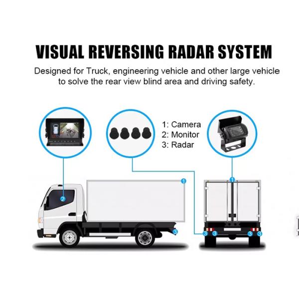 Auto 12V 24V Visual Reversing Radar System Car Backup Radar For Heavy Duty