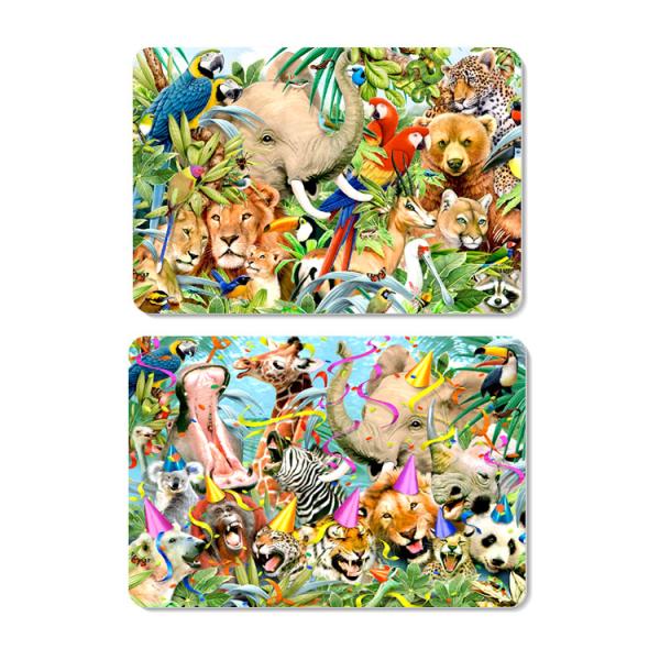 Decorative Animal PET 3D Lenticular Plastic Table Mats Offset Printing