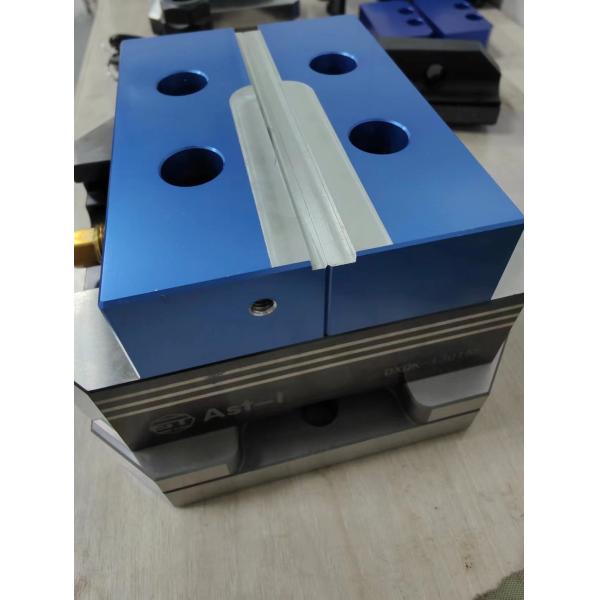 Blue Aluminum Vise Jaws Manual Cnc Turning Fixtures For Light Cutting