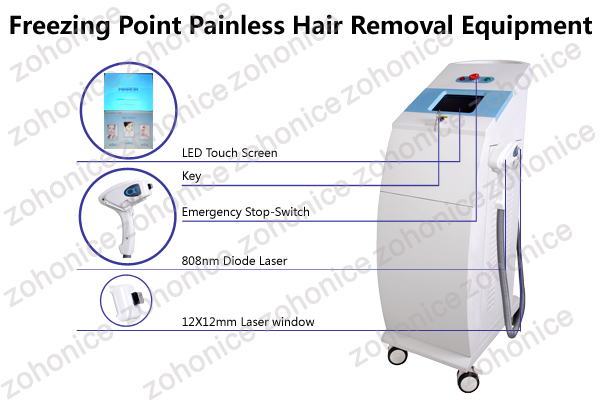 808nm Diode Laser Hair Removal Machine With 12*12mm Spot Size For Depilation