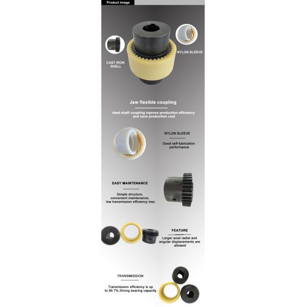M24 Crowned Teeth Flexible Gear Coupling Steel Nylon Sleeve Gear Shaft Couplings