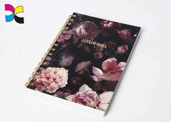 Quality Rose Metallic Color Wire Binding Spiral Notebook Printing / Spiral Bound Printing Services for sale