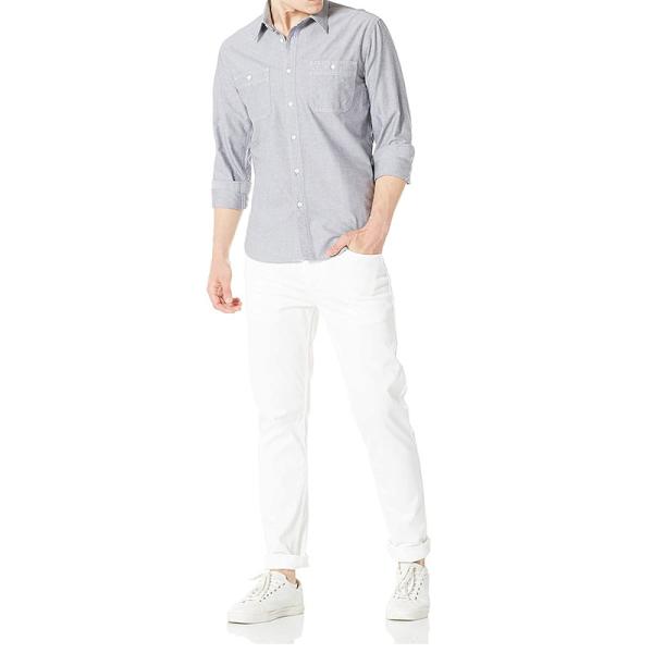 Long Sleeve Chambray 100 Cotton Slim Fit Shirts Breathable For Four Seasons