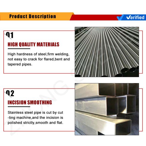 SABS Certificate 304 316 201 4 inch 3 inch Stainless Steel Pipe List for EMT Pipe