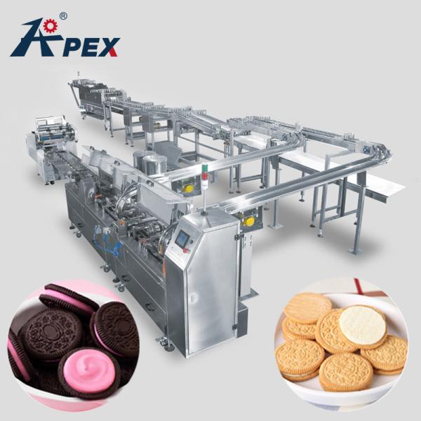 Quality Fully Automatic Oreo Biscuit Making Machine Single Lane Center Filled for sale