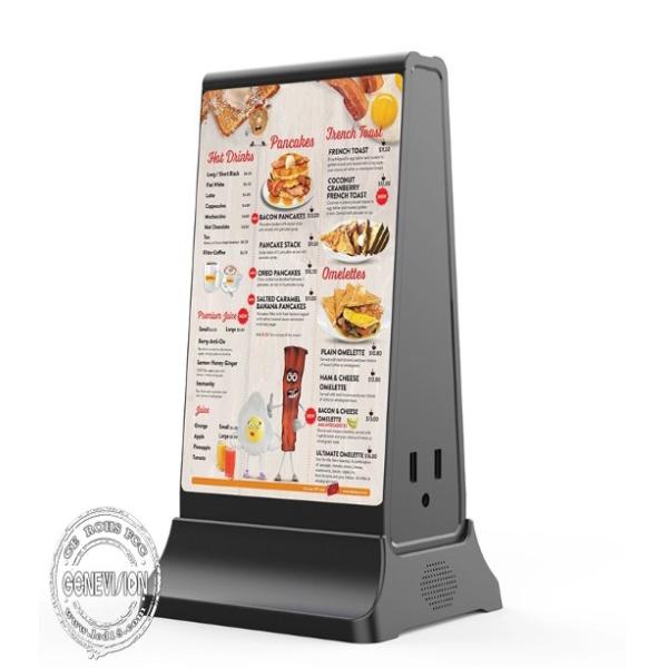 Black Digital Advertising Display Stand Small Size Cell Phone Charger Kiosk WIFI