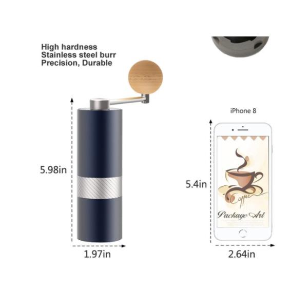 Portable Coffee Maker Accessories Manual Burr Coffee Grinder With Stainless Steel Conical Burr