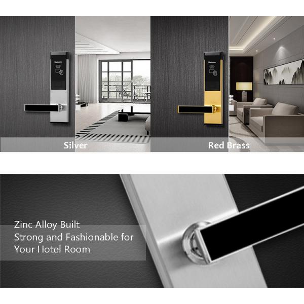 Custom Hotel Electronic Door Locks , Intelligent Rfid Card Door Lock