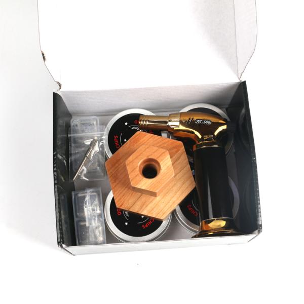 Cocktail Smoker Kit Old Fashioned Chimney Smoking Infuser Cocktails Kit with Wood Chips for Whiskey Bourbon Cocktail Wine