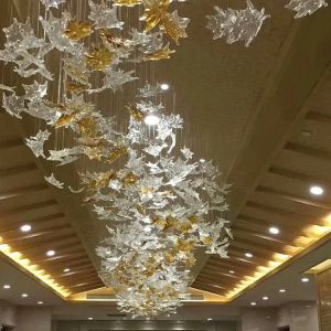 LED Light Source Crystal Glass Project Chandeliers For Lobby