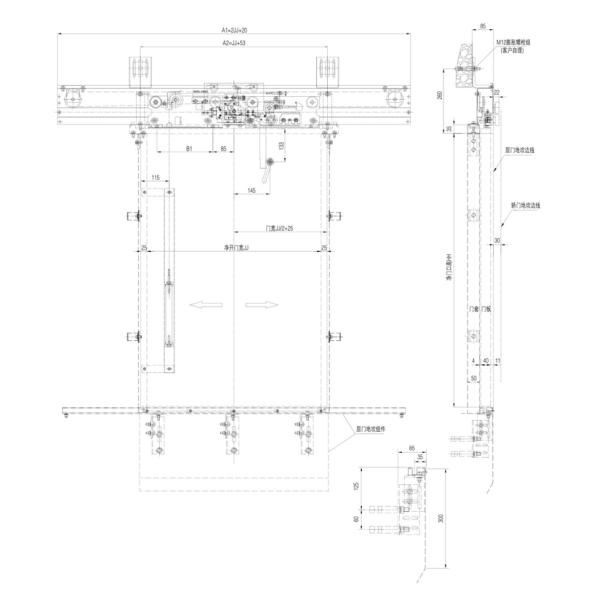 Passager Elevator Landing Door Device Center Opening Common Weight Type