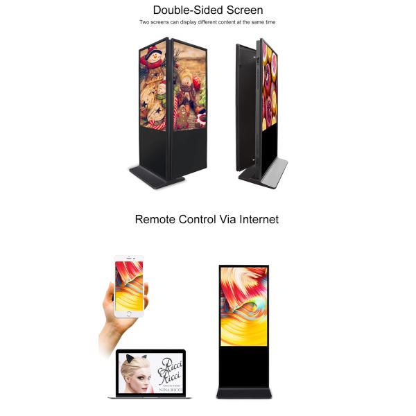 3000cd/M2 Double Side Portable Digital Signage Display 49 55 Inch