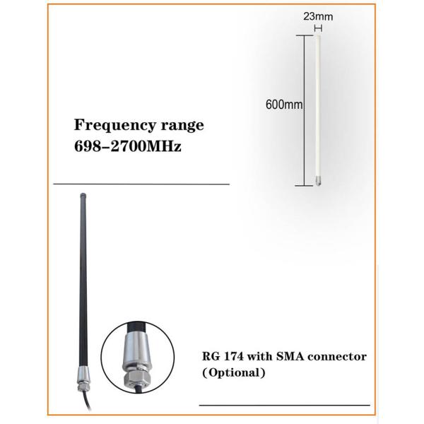 Flexible Fiberglass 4-6dBi Long Range Wifi Antenna Linear Vertical Polarization