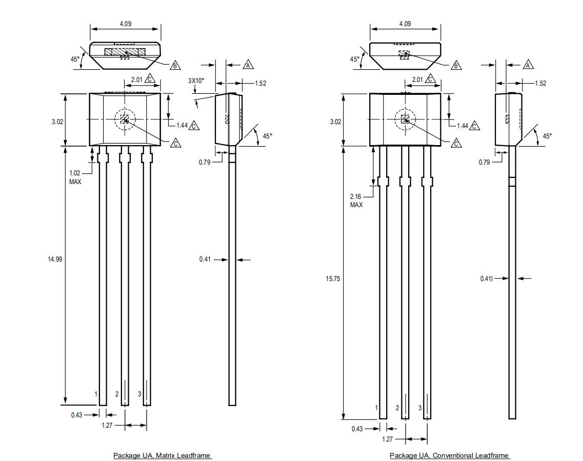 A1106LUA-T Allegro Hall Effect Unipolar Switch Heat Resistant Hall Motor 3.8-2.4V