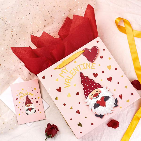 Custom Gold Foil Logo Valentine's Day De Papel Paper Gift Craft Shopping Bags With Handle