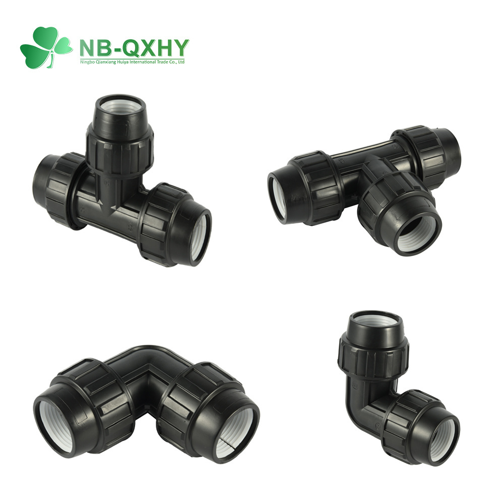 New Black Socket/Thread Plastic 90deg Elbow PP Compression Fittings