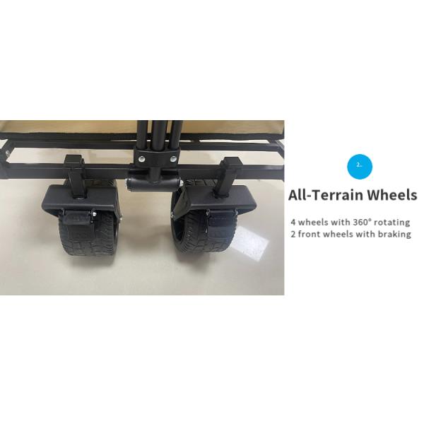 Wagon cart loaded with camping gear