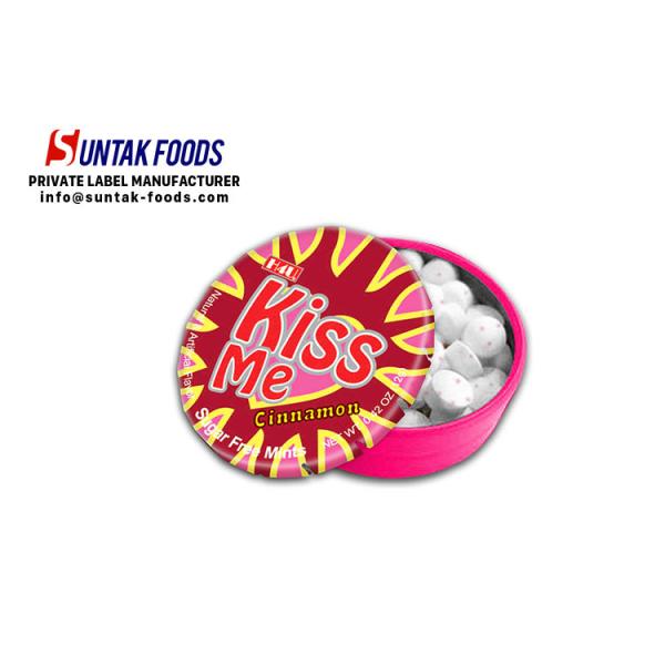 White Low Fat Cinnamon Hard Candy For Gift Multi Shaped Click Clack Tin Box