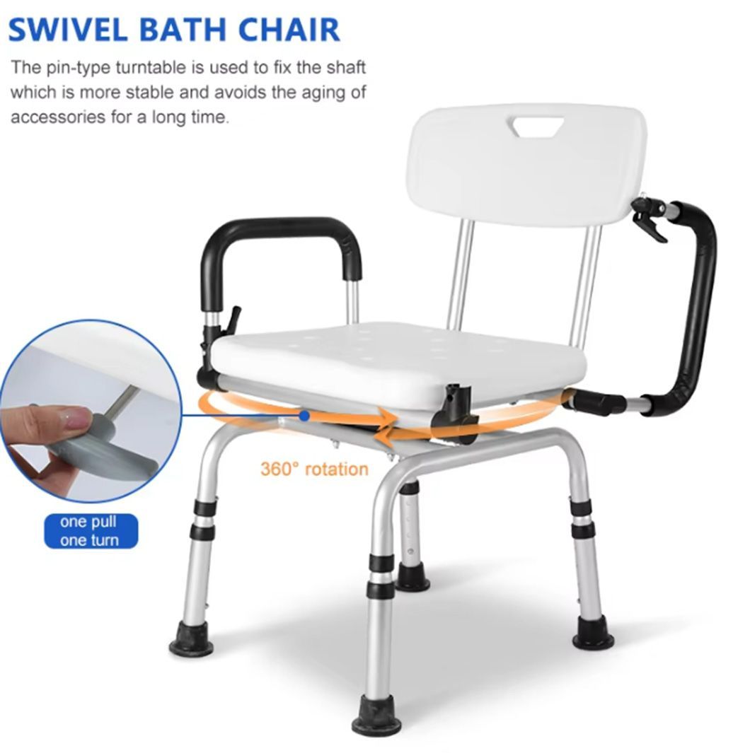 Lightweight Rotating Shower Seat 45*44*70cm Flexible Non Slip Tips