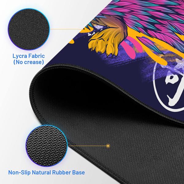 Custom Business Office Gaming Mouse Pad with Extended Size and Stitched Edge Design