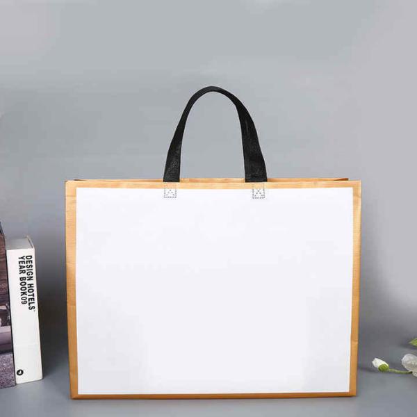 Large Capacity Fabric Shopping Bags Folding Eco-Friendly Tuff Stength Tote Bags Reusable DIY Shoulder Bag Grocery Handbag Beige White