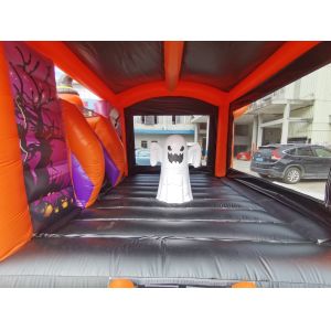 Kids Bounce Playhouse Halloween Jumping Castle With Slide Fire Resistant