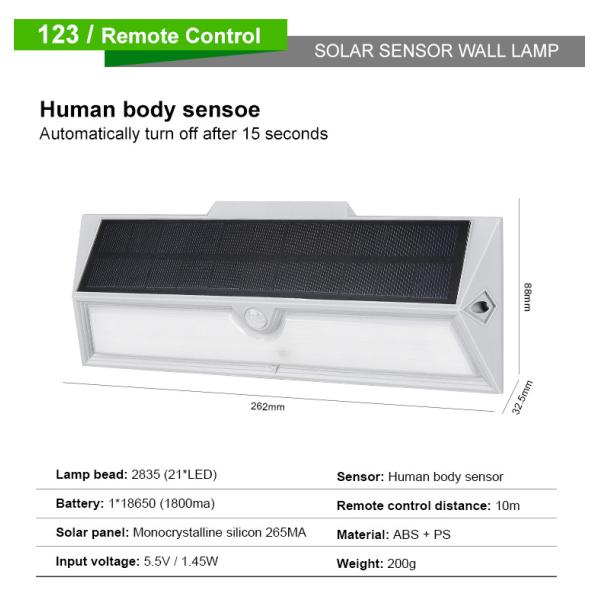 18 LED Outdoor Wireless Led Security Waterproof Wall Light