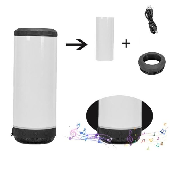 Stainless Steel Sublimation Speaker Tumbler Blank With Double Lids Custom 16 Oz Skinny Sublimation Tumbler