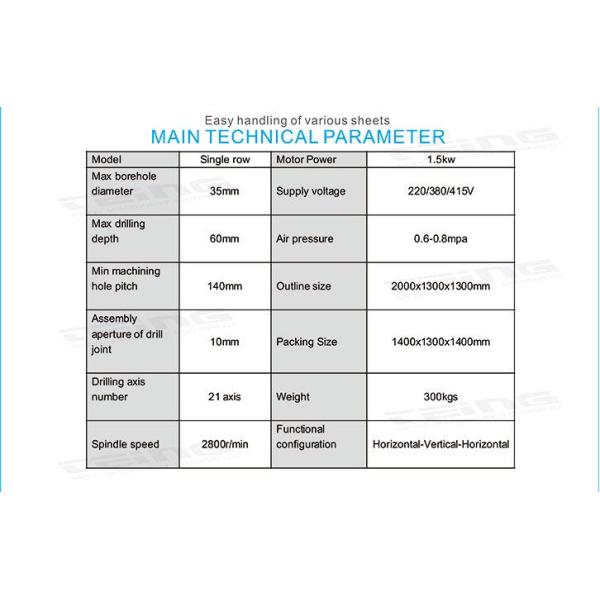 Wood Dowel Multi-Boring Drilling Machine Single Raw Drilling with CE ISO Certification