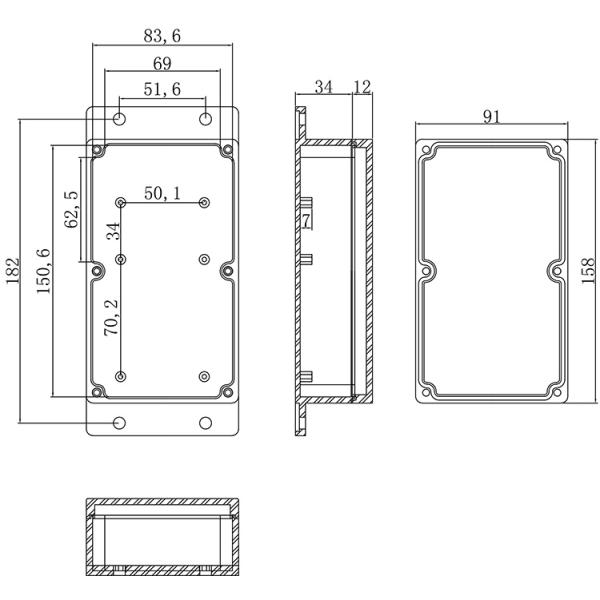 Multi Directional 158*90*46mm Plastic Wall Mount Box
