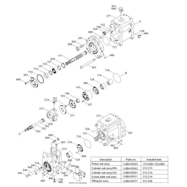 31N9-10010 R335-7 Hydraulic Pump Excavator Parts K3V180DT